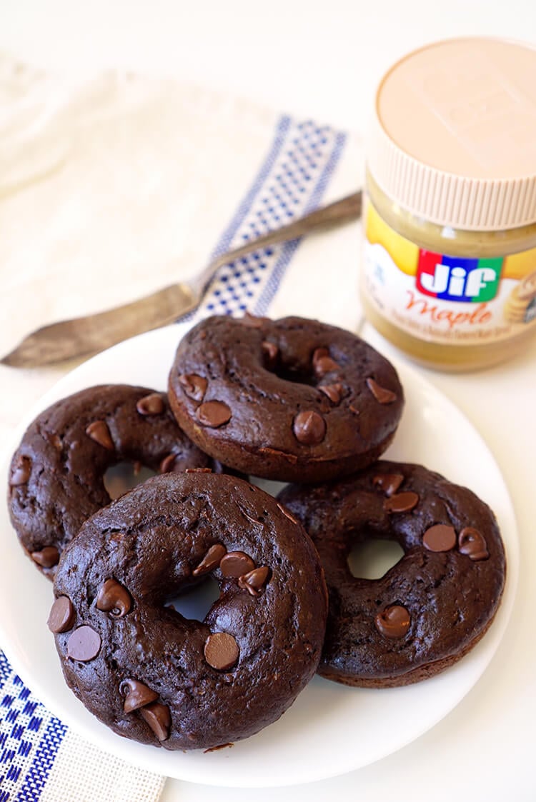 Chocolate Donuts and Maple Peanut Butter Spread