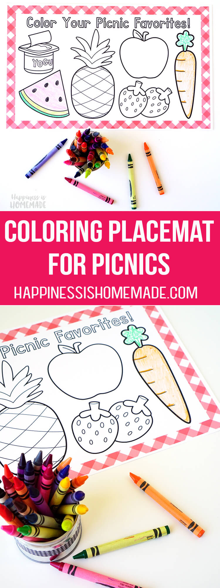 Coloring Placemat for Picnics