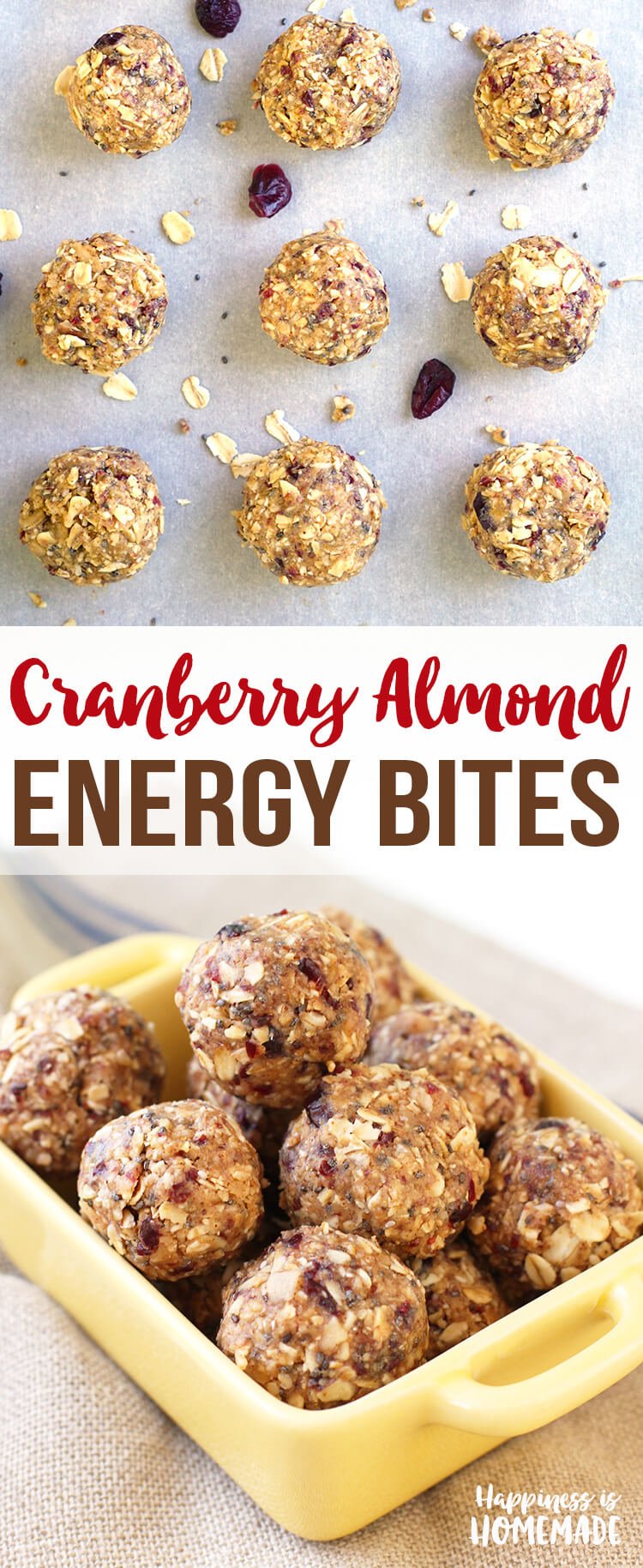 Cranberry Almond Energy Bites are Healthy and Delicious