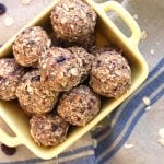 cranberry almond protein bites  in dish