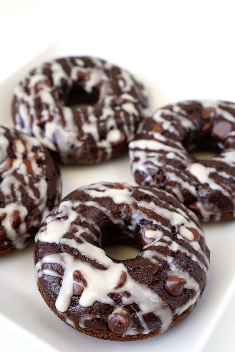 Double Chocolate Zucchini Cake Donuts