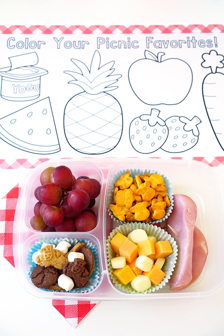 Picnic Coloring Placemats + Grab ‘N’ Go Lunches