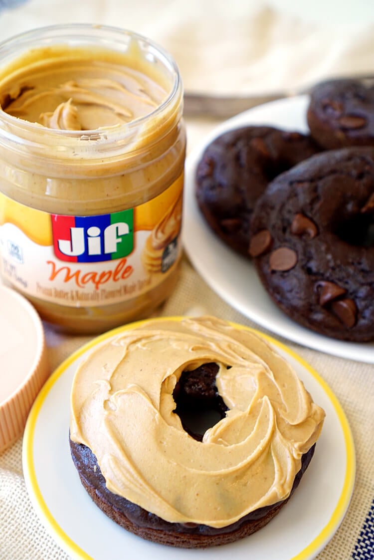 Jif Maple Peanut Butter Double Chocolate Donuts