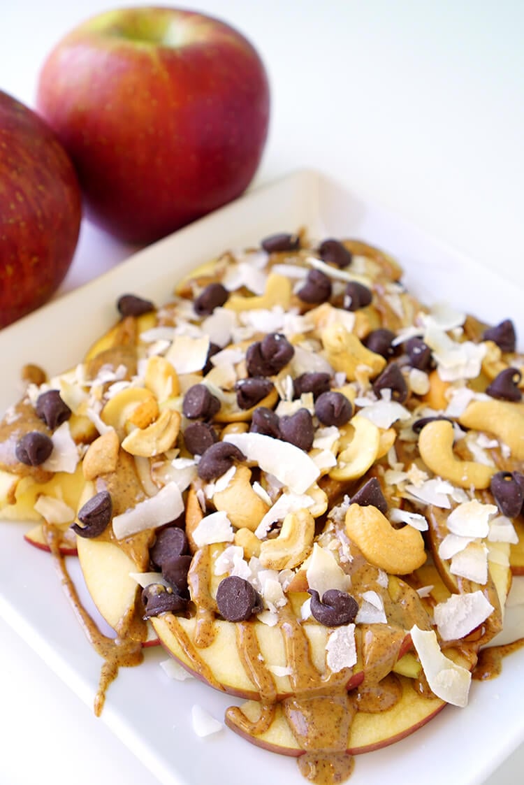 yummy loaded apple nachos snack idea for kids