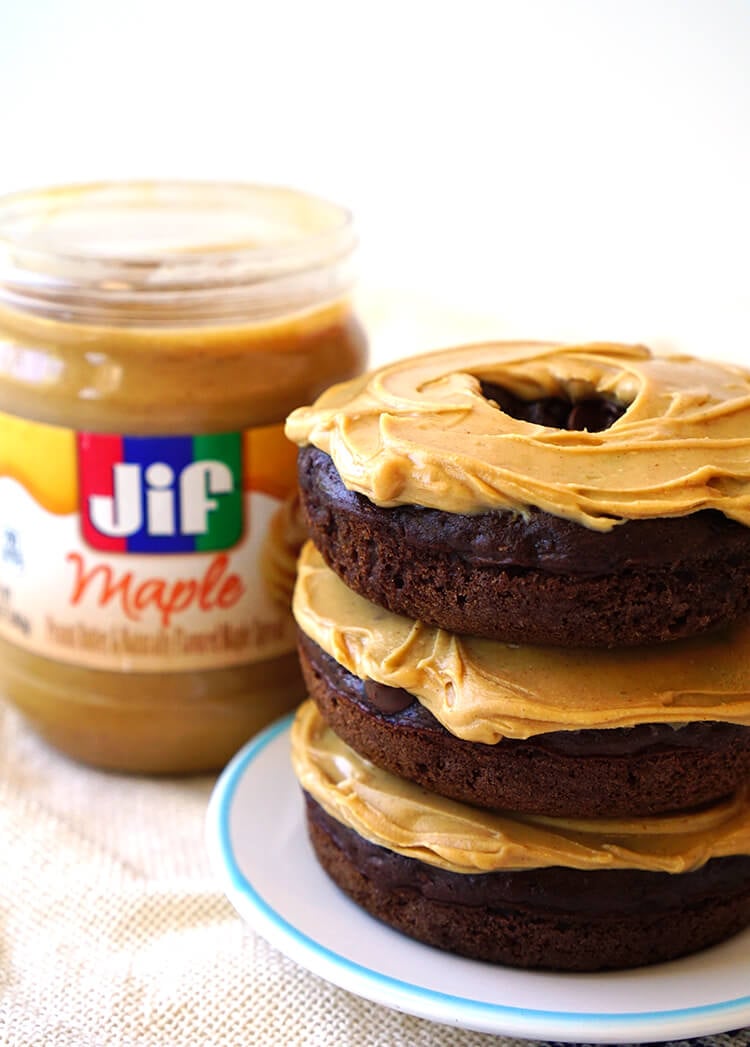 Maple Peanut Butter Chocolate Donuts