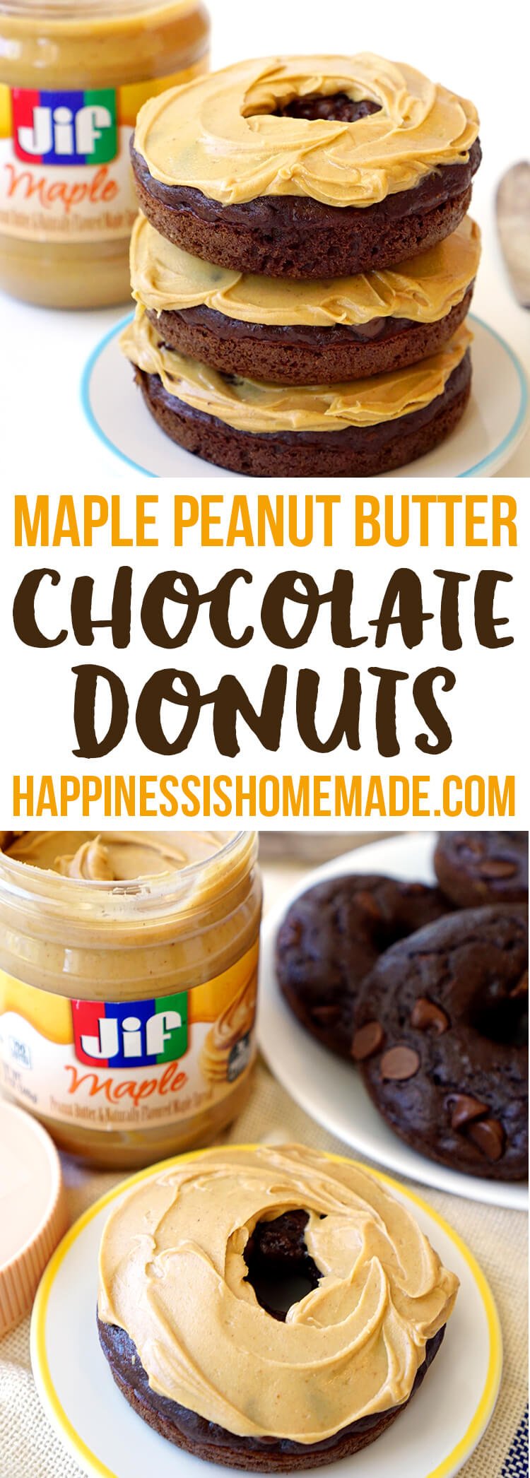 Maple Peanut Butter Double Chocolate Donuts