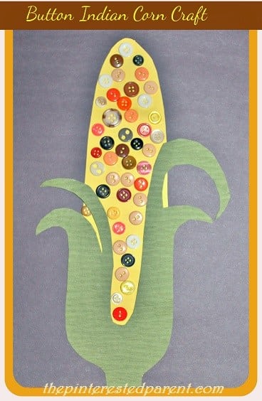 button indian corn craft for kids