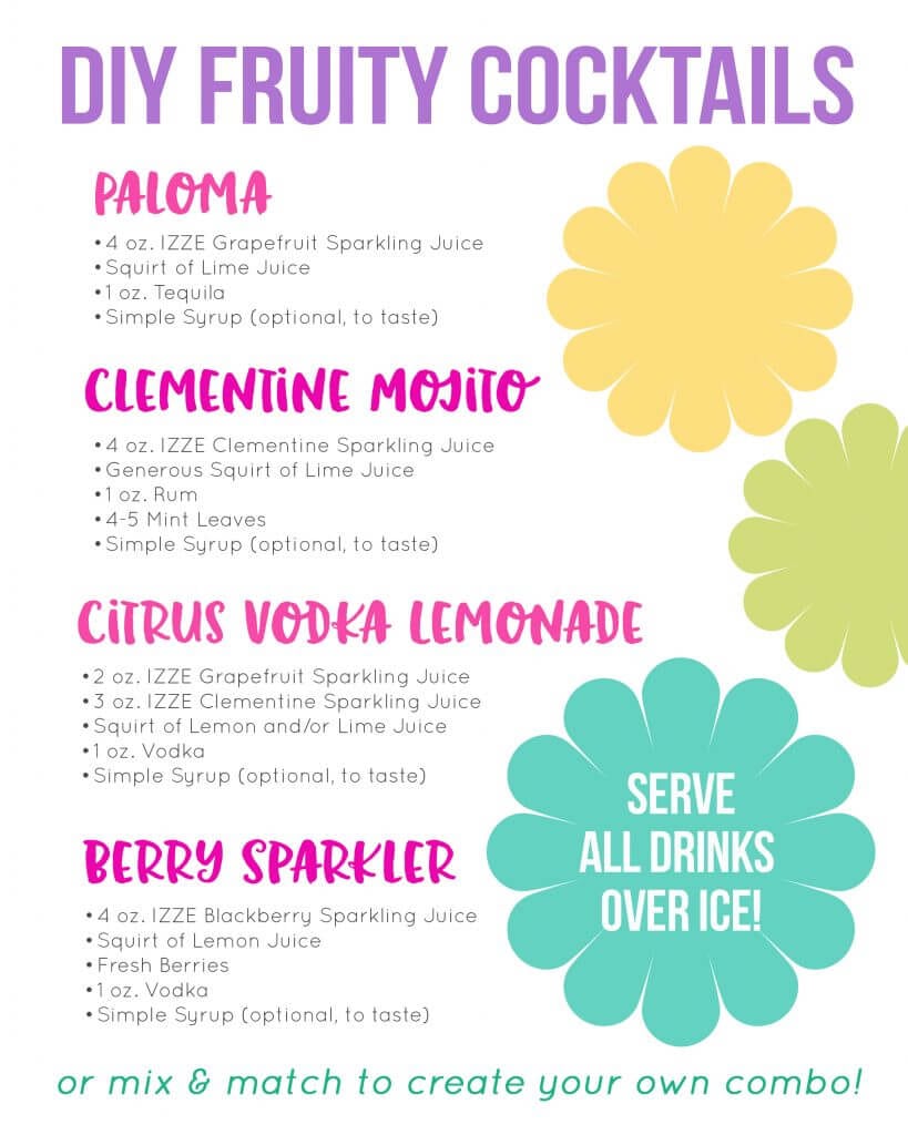 DIY IZZE Fruity Cocktail Recipes