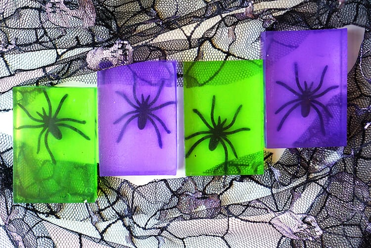 DIY halloween spooky spider soaps