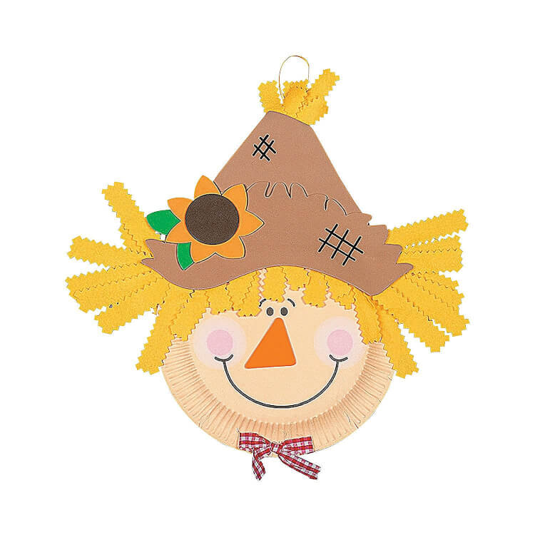 paper plate scarecrow kids craft