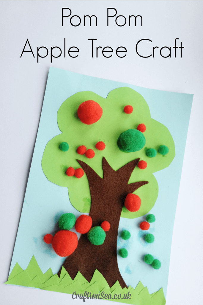 paper apple tree with pom pom apples