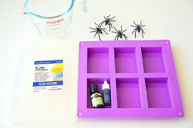 Supplies for Making Halloween Spider Soap