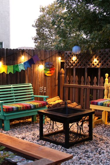 pretty colorful outdoor backyard setup