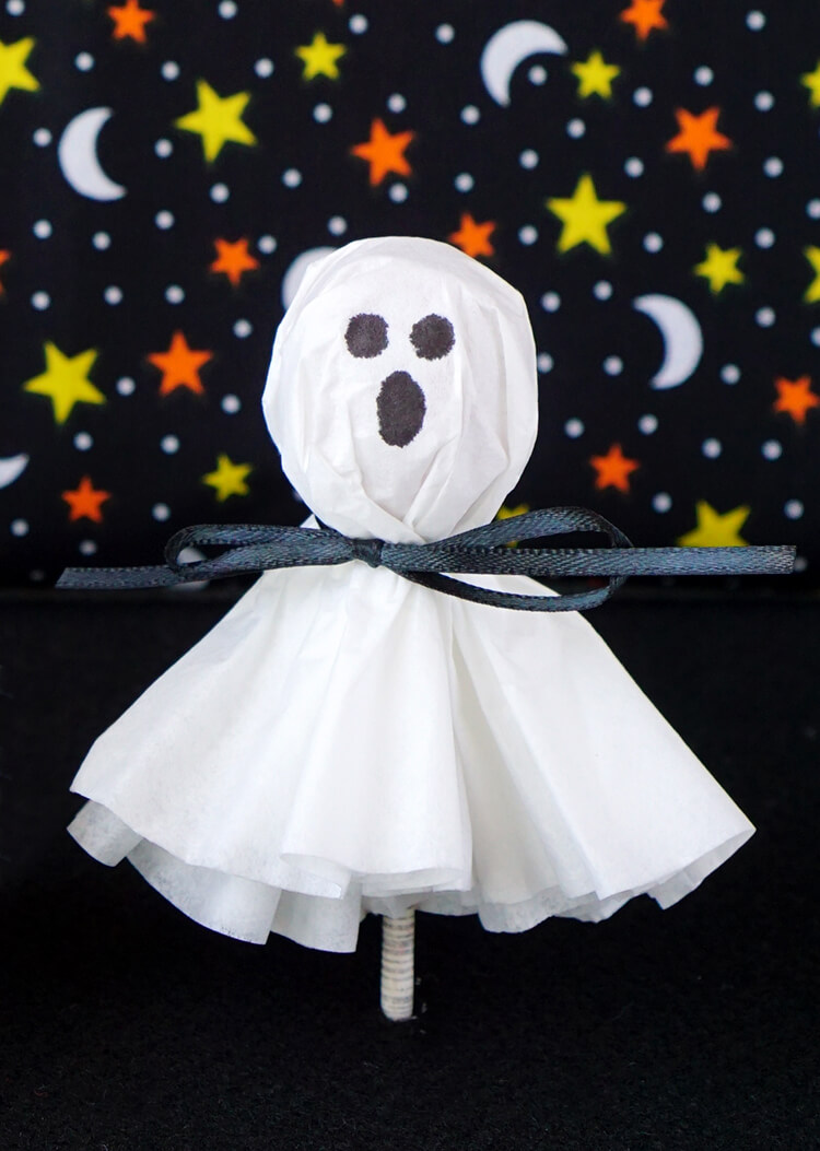 Coffee Filter Ghost Lollipops