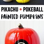 pikachu and pokeball painted pumpkins for halloween