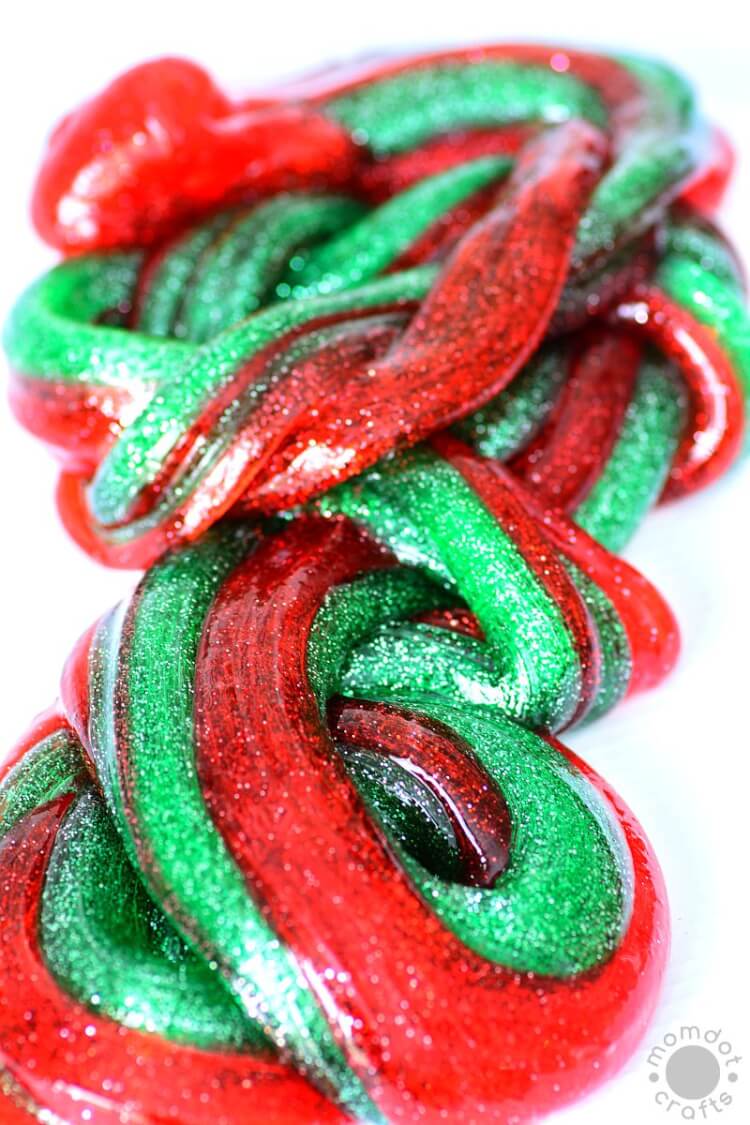 peppermint christmas slime activity for kids