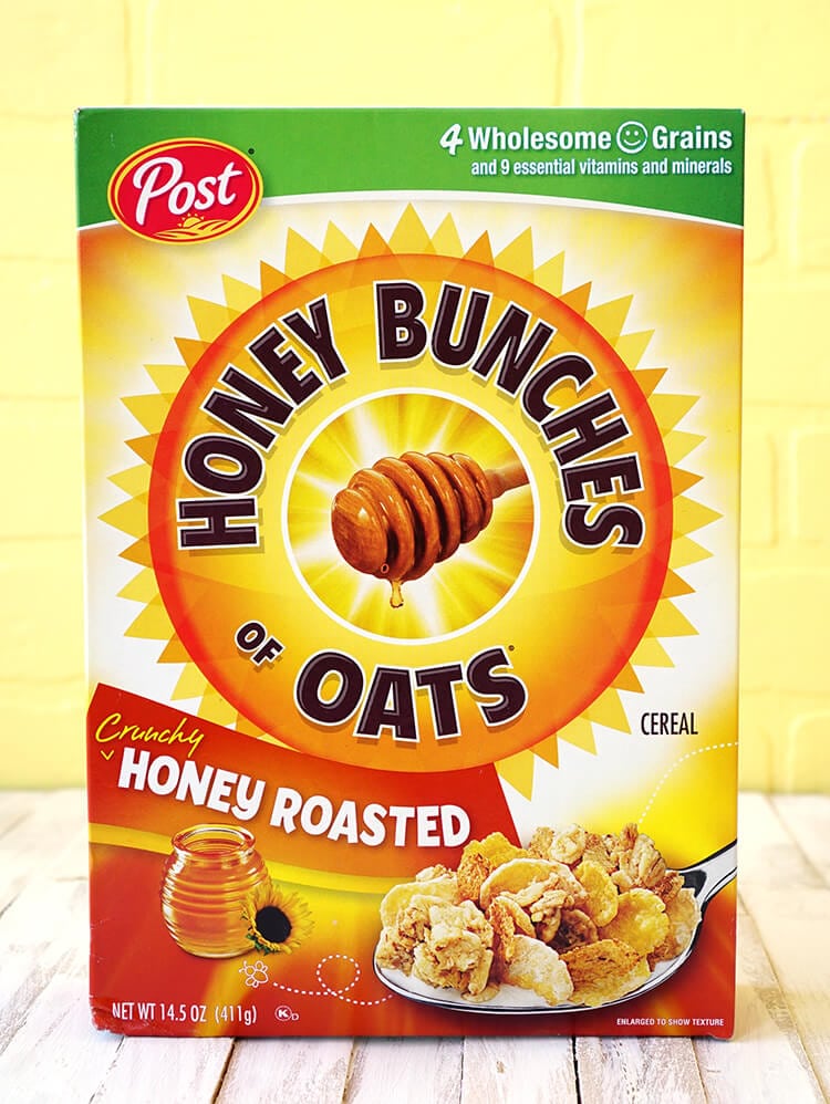 post cereal box of honey bunches of oats