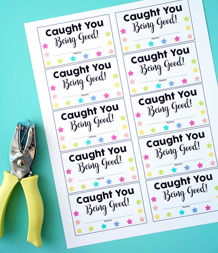 Punch Cards for Kids EDITABLE Instant Download positive Behavior