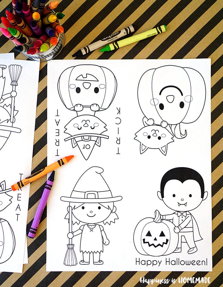 Printable Halloween Coloring Books - Happiness is Homemade