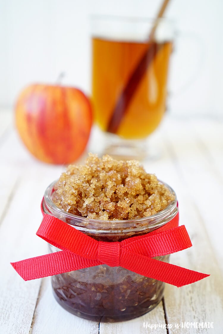 gift idea for fall, spiced apple cider brown sugar diy scrub