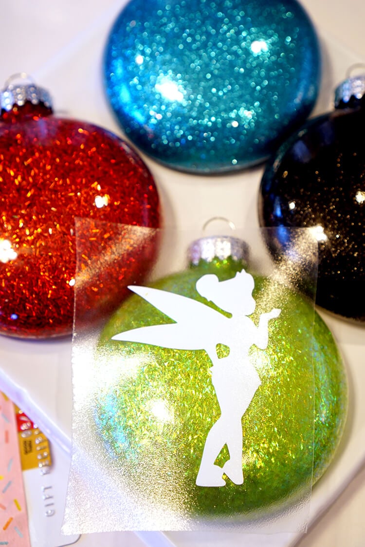 Disney Glitter  Christmas  Ornaments  Happiness is Homemade 