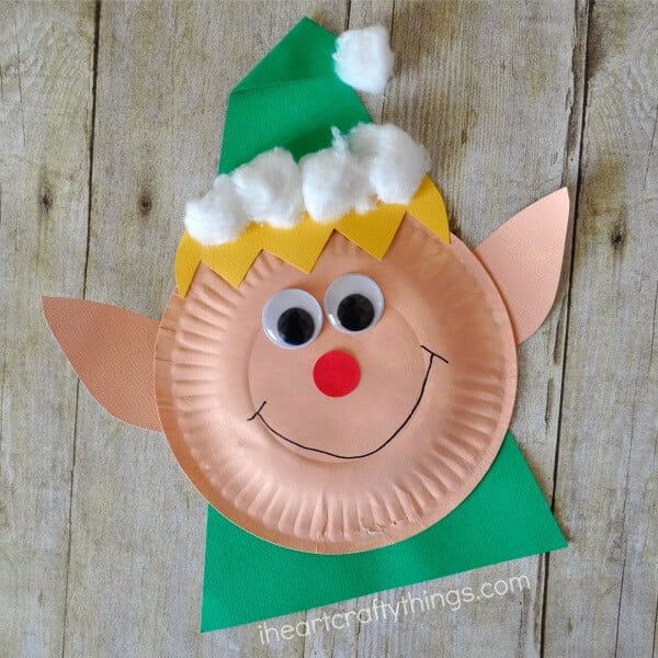 paper plate christmas elf craft