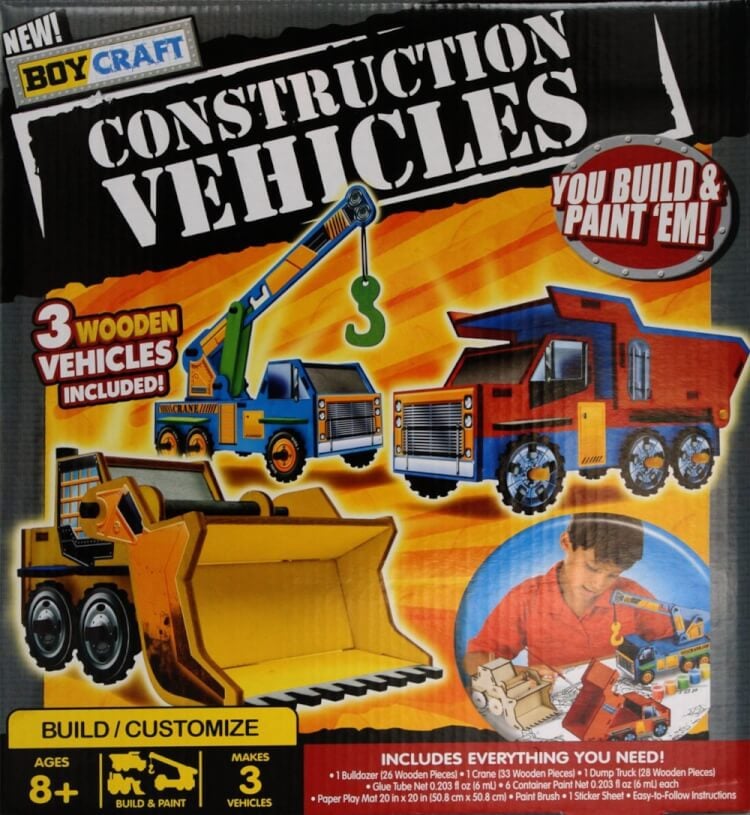 boy craft construction vehicles craft kit