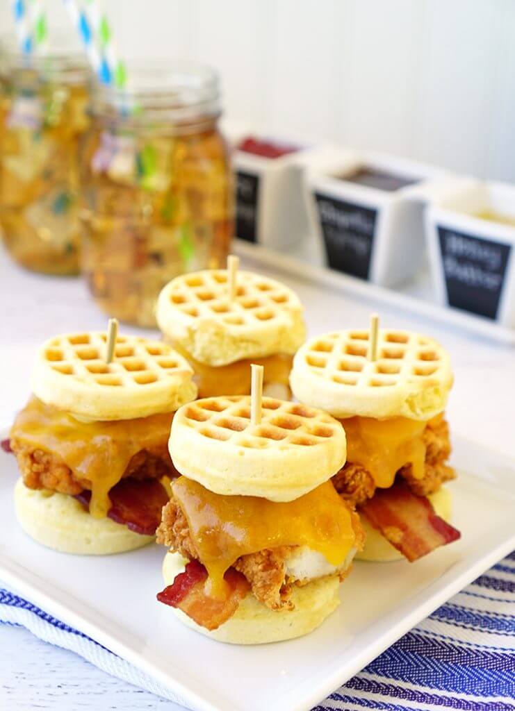 Chicken and Waffle Sliders Happiness is Homemade
