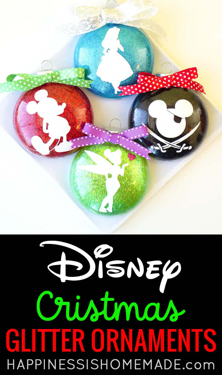 disney christmas glitter ornaments