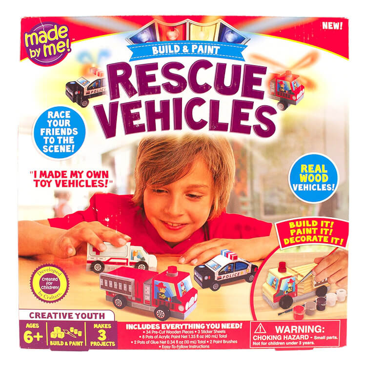 made by me rescue vehicles craft kit for boys