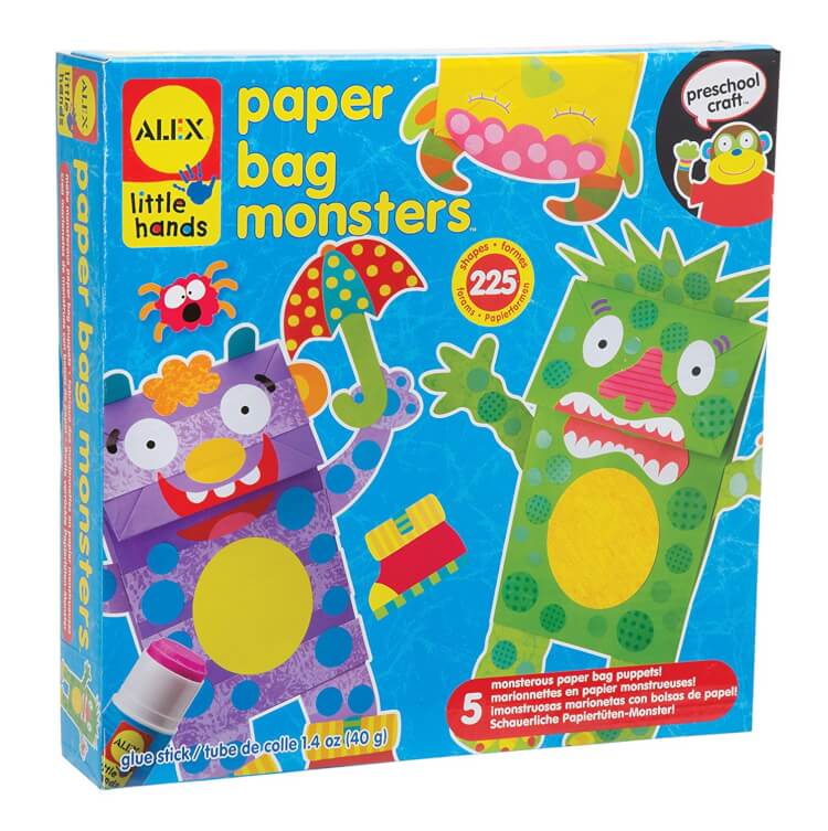 paper bag monster puppets cute kids craft kit