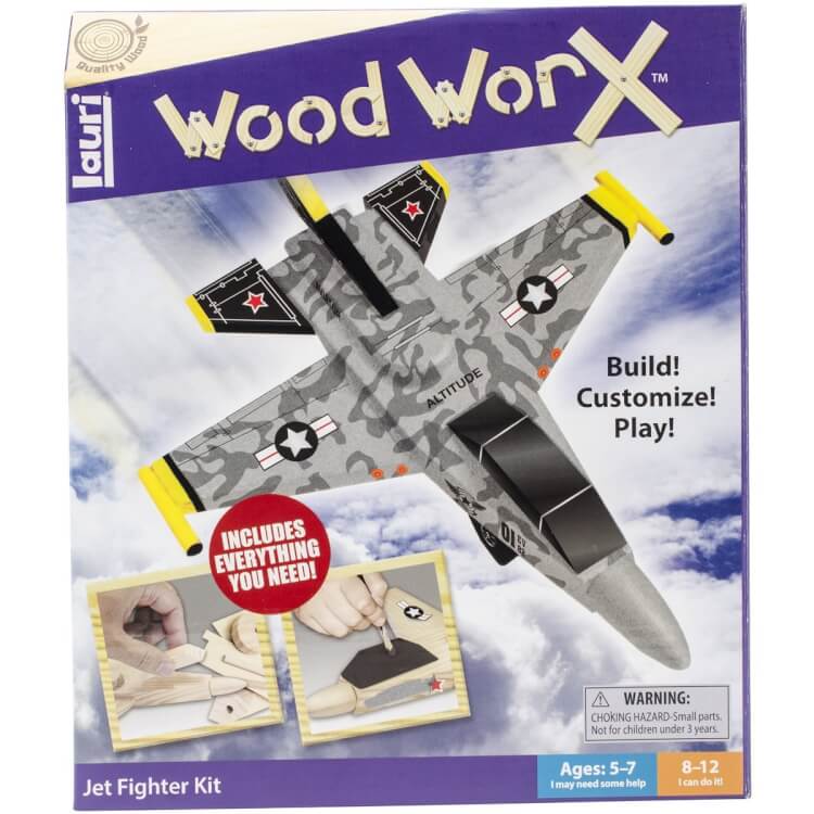 wood worx jet fighter kids craft kit