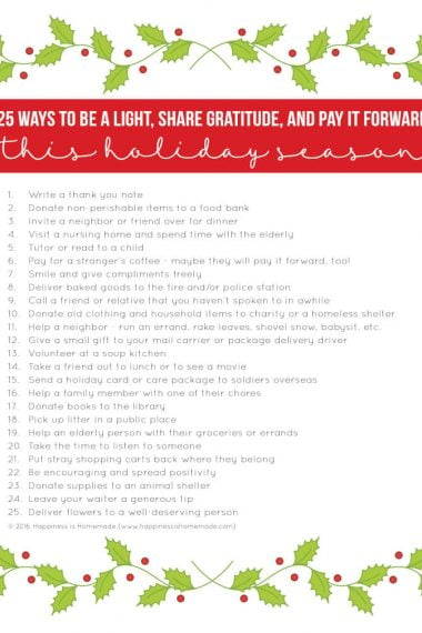 25 simple acts of kindness printable