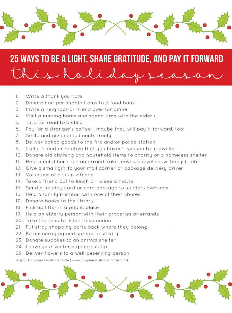 25 simple acts of kindness printable