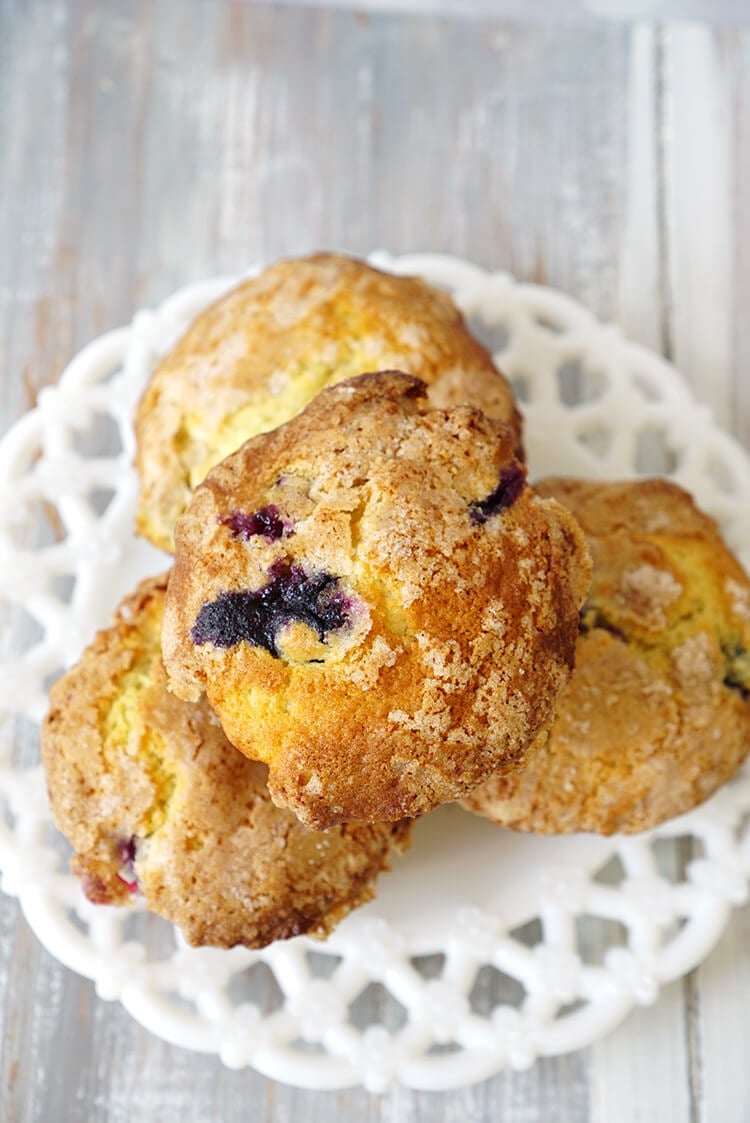 delicious blueberry muffins with streusel topping