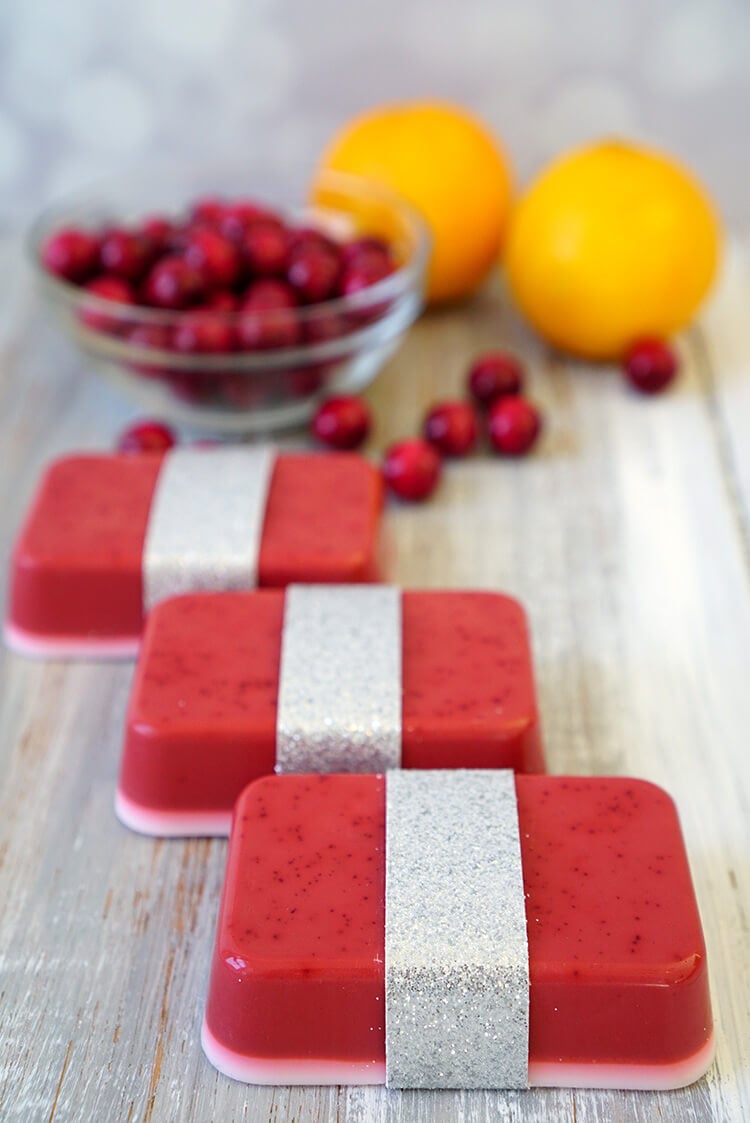 diy cranberry orange soap that makes a great gift idea for christmas