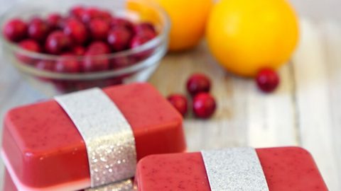 homemade cranberry orange soap