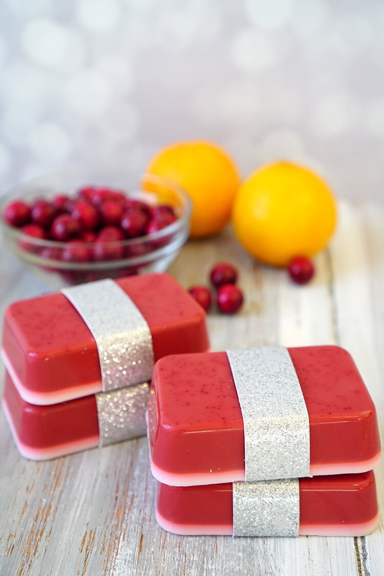 homemade cranberry orange soap 