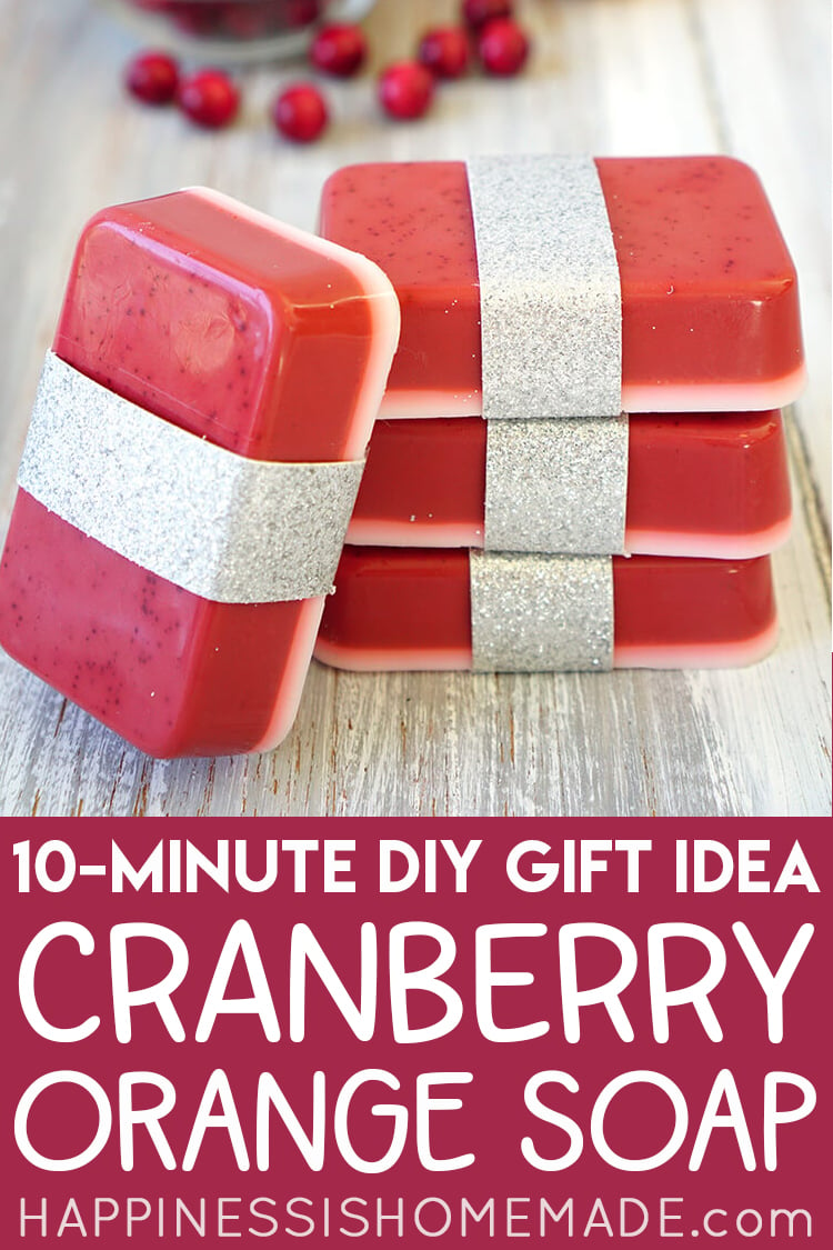 10 minute diy gift idea cranberry and orange soap 