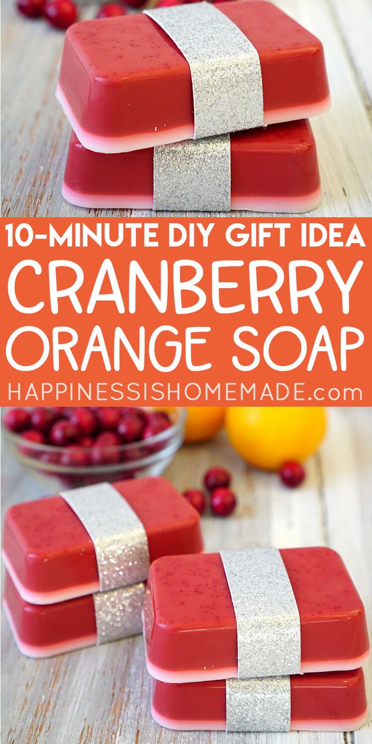 10 minute diy gift idea cranberry orange soap