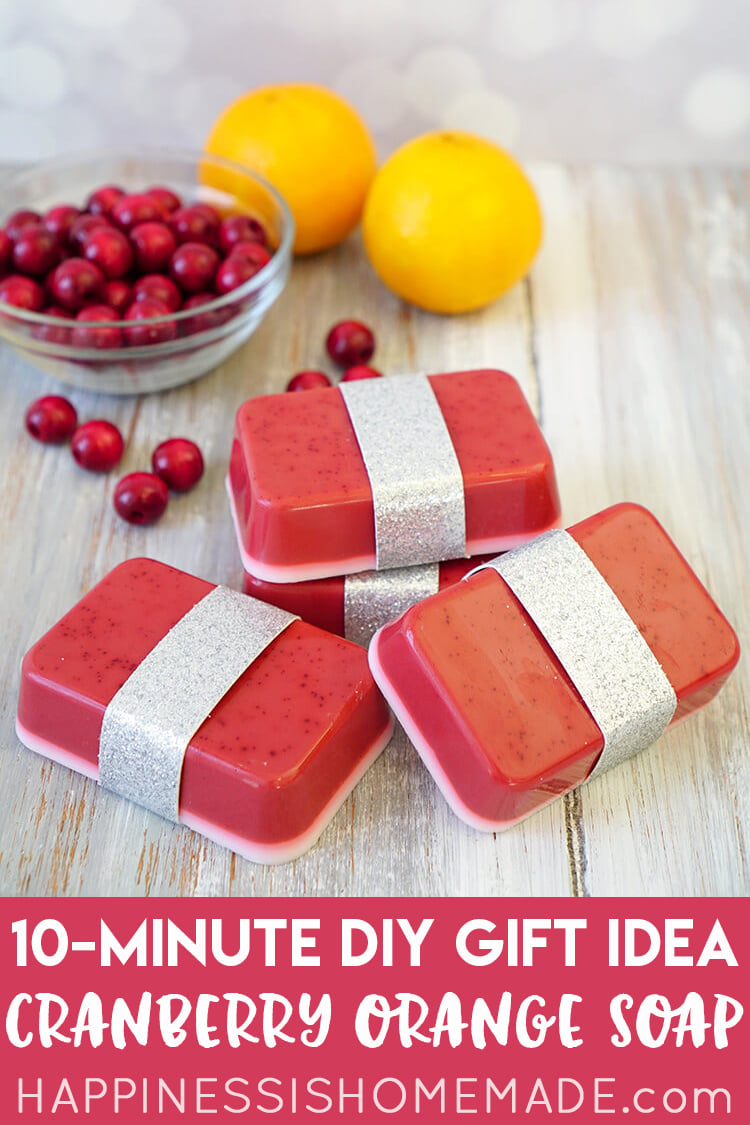 10 minute diy gift idea cranberry orange soap