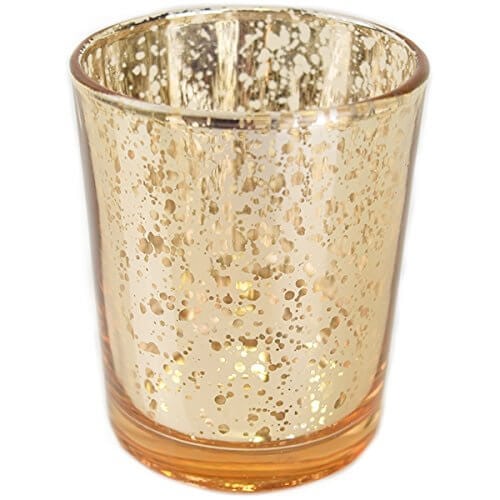 gold mercury glass votive 