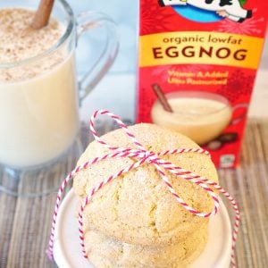 horizon organic eggnog snickerdoodles stacked and wrapped with string
