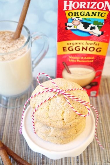 chewy snickerdoodles made with eggnog