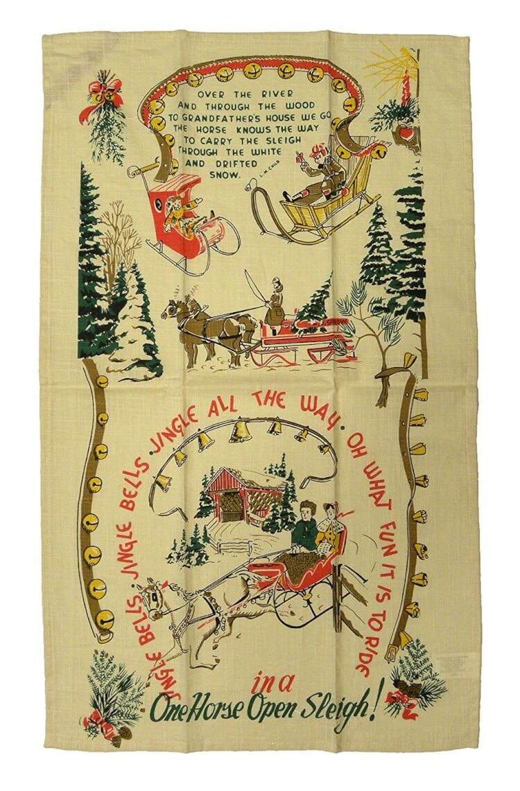 jingle bells tea towel nostalgic christmas inspiration