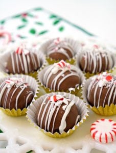 Easy Peppermint Brownie Truffles - Happiness is Homemade