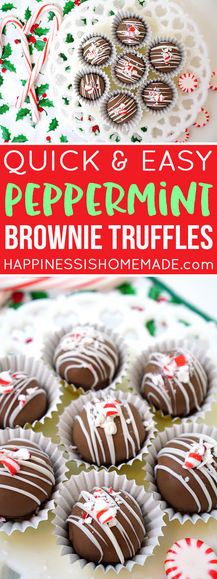 quick and easy peppermint brownie truffles