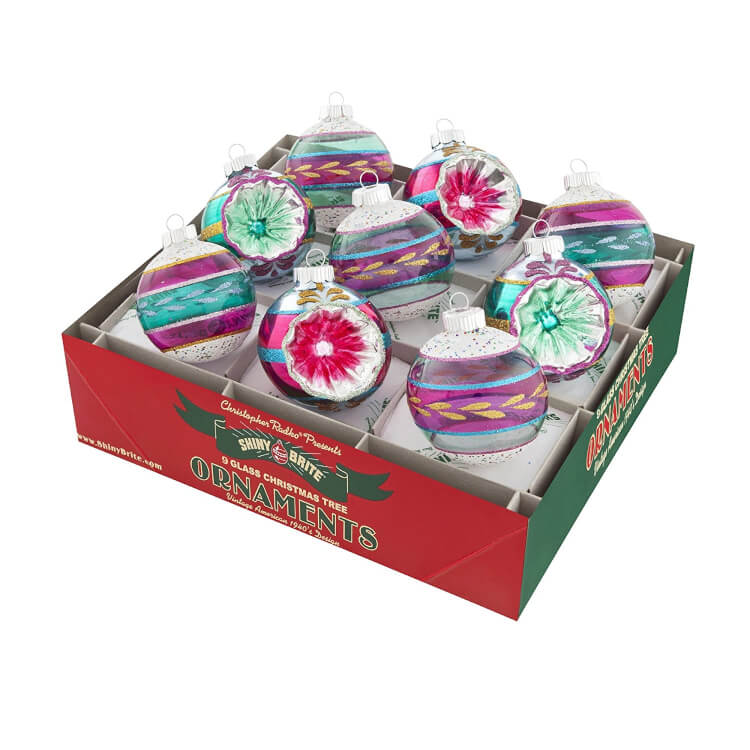 radko shiny brite ornaments for nostalgic christmas feel