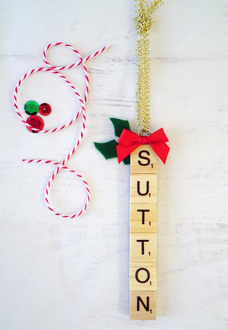 Personalized Scrabble Tile Christmas Ornaments