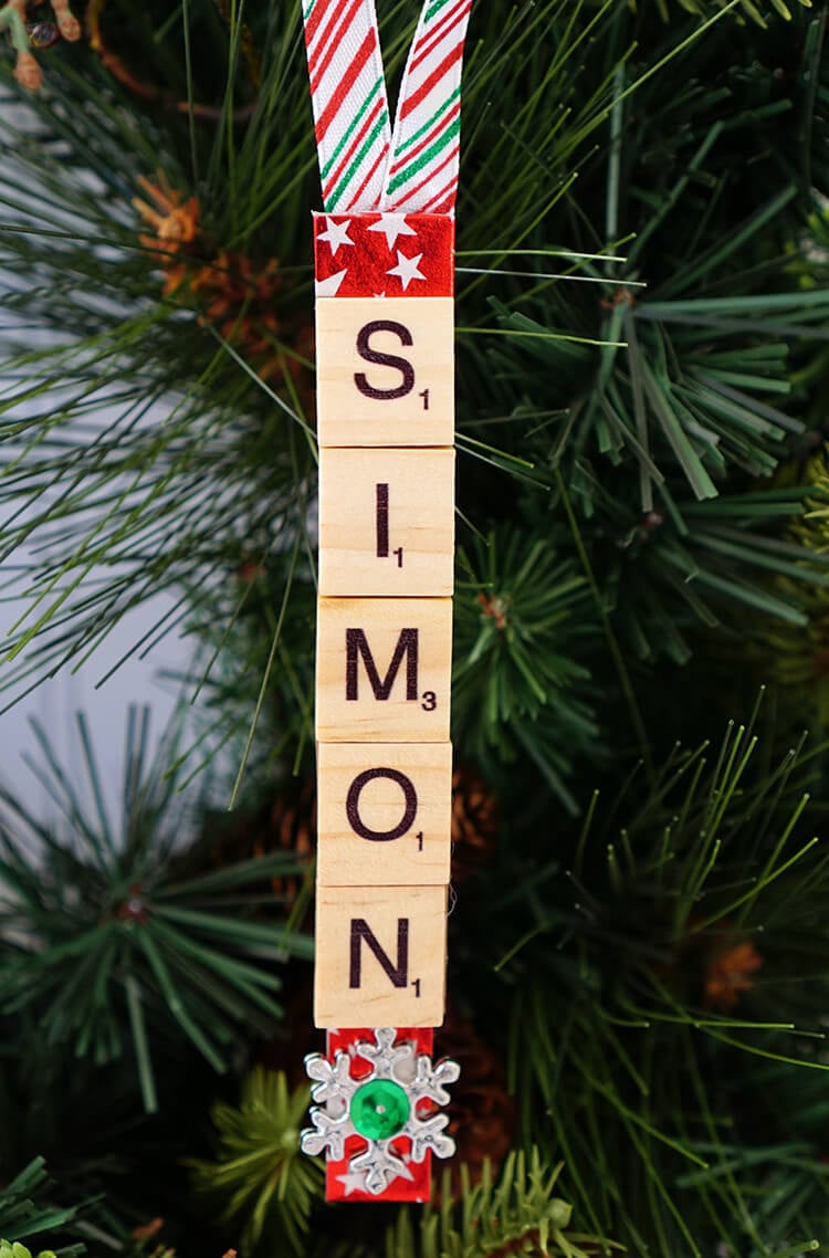 Personalized Scrabble Tile Christmas Ornaments - Happiness is Homemade